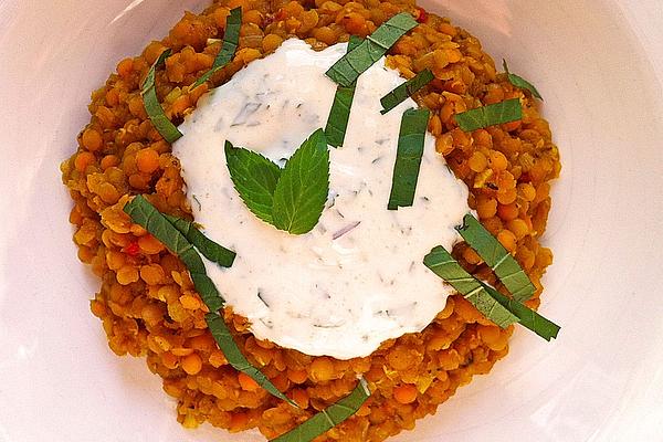 Red Lentils with Mint Yogurt