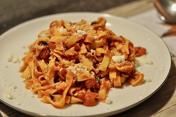 Red Pasta with Bacon