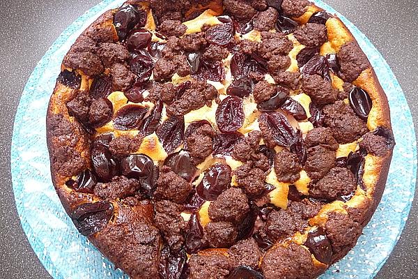 Red Wine Plums – Almond Plucked Cake