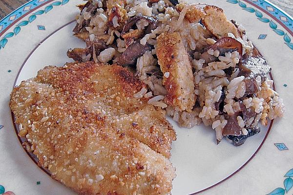 Redfish Fillet with Peanut Breading and Mushroom Vegetables