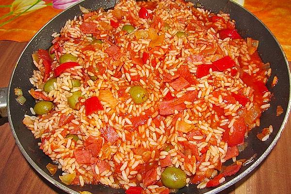 Rice Pan with Vegetables and Salami À La Dragonqueenie