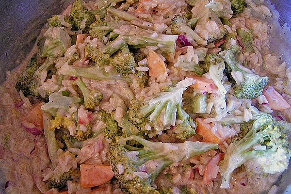 Rice Salad with Broccoli and Ham