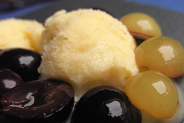 Riesling Ice Cream with Grape Compote