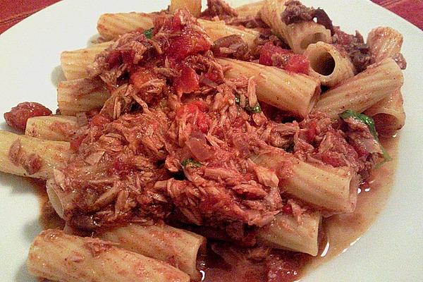 Rigatoni with Tuna, Cinnamon and Parmesan