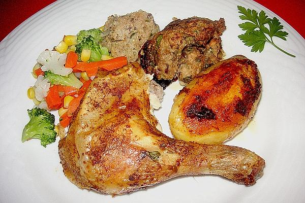 Roast Chicken Filled with Dumpling Dough