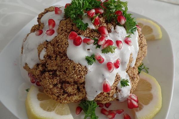 Roasted Cauliflower with Tahini Yogurt Sauce