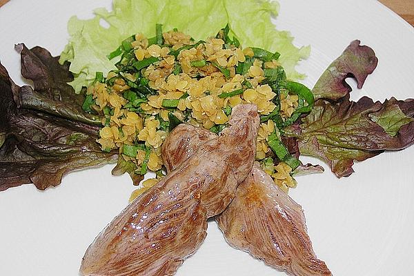 Rocket and Lentil Salad with Lamb Fillet