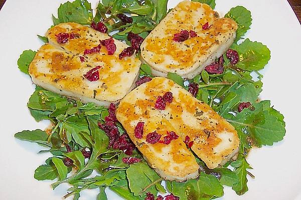 Rocket Salad with Fried Halloumi