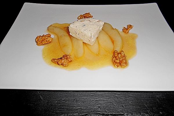 Roquefort Dough on Port Wine Pears