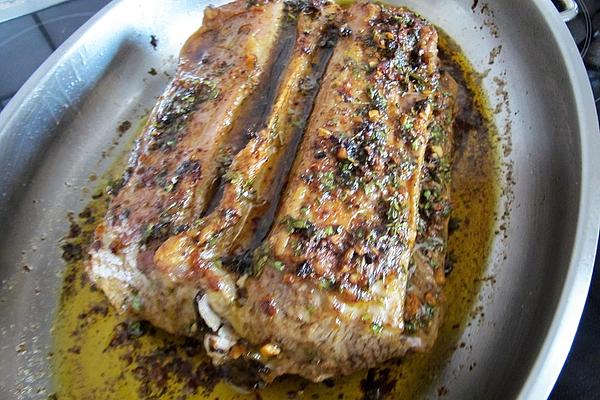 Saddle Of Lamb on Bone with Herb and Garlic Crust