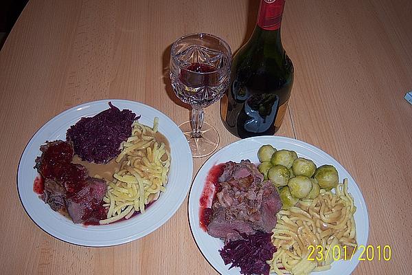 Saddle Of Venison with Strawberry Sauce