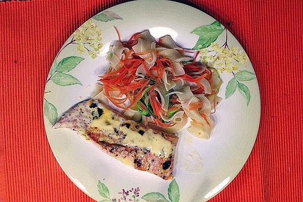 Salmon Au Gratin with Vegetable Noodles