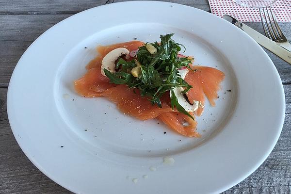 Salmon Carpaccio with Mushrooms