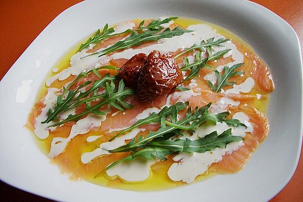 Salmon Carpaccio with Truffle Oil
