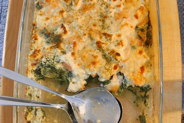 Salmon, Feta and Spinach Casserole