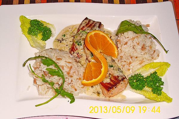 Salmon Fillet in Wasabi Sauce