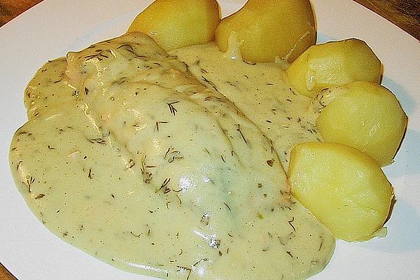 Salmon Fillet Steamed in Dill Mustard Sauce