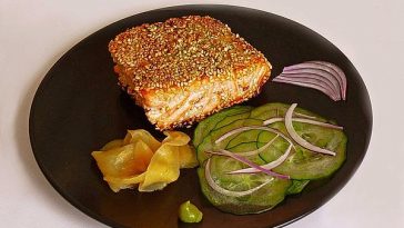 Marinated Salmon with Sesame Crust