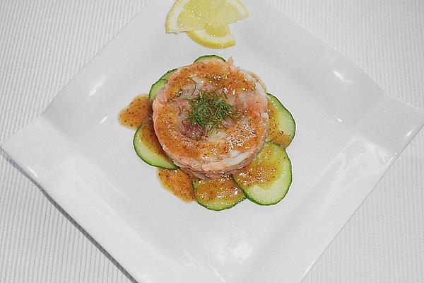 Salmon – Herring – Tartare on Cucumber