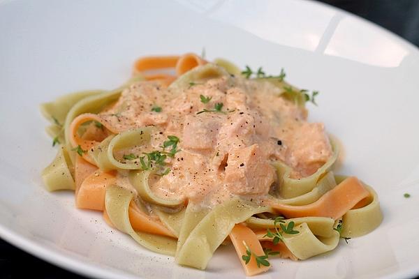 Salmon Noodles with Cognac