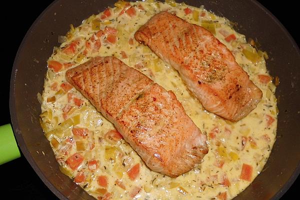 Salmon on Leek