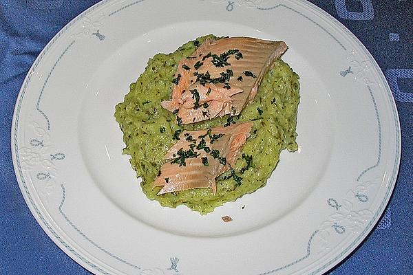 Salmon Trout in Salt Crust on Rocket and Potato Puree