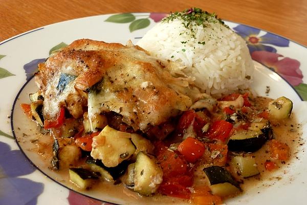 Salmon with Tomato and Mozzarella