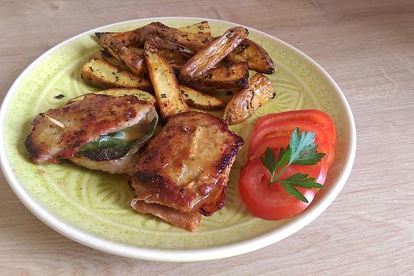 Saltimbocca Alla Romana with Rosemary Potatoes from Oven