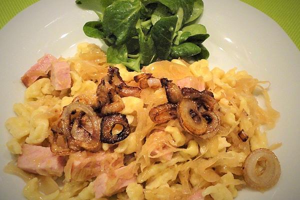 Sauerkraut with Homemade Spaetzle and Kasseler