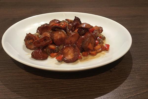 Sausage Salad with Balsamic Onions
