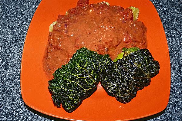 Savoy Cabbage Rolls with Tomato Sauce