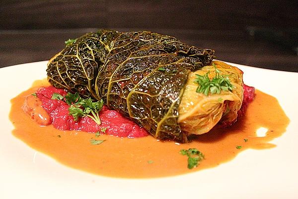 Savoy Cabbage Roulade with Bulgur