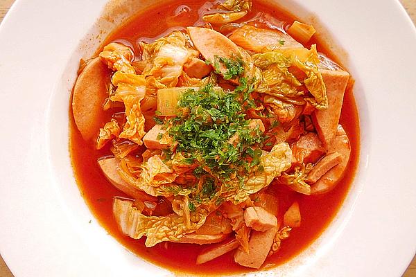 Savoy Cabbage with Meat Sausage