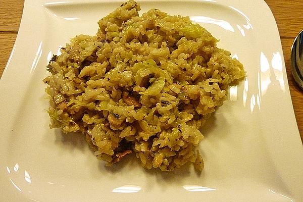 Savoy Risotto with Brown Mushrooms
