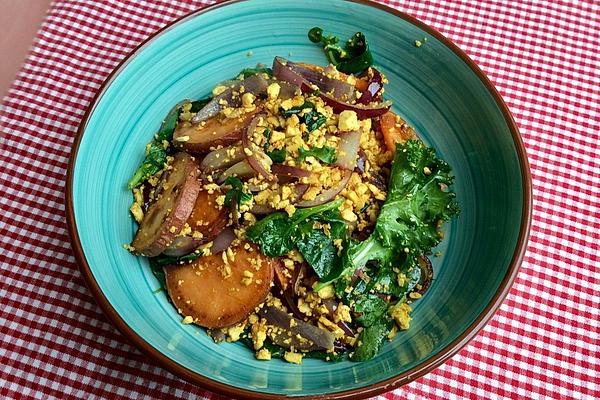 Scrambled Tofu with Sweet Potato and Kale