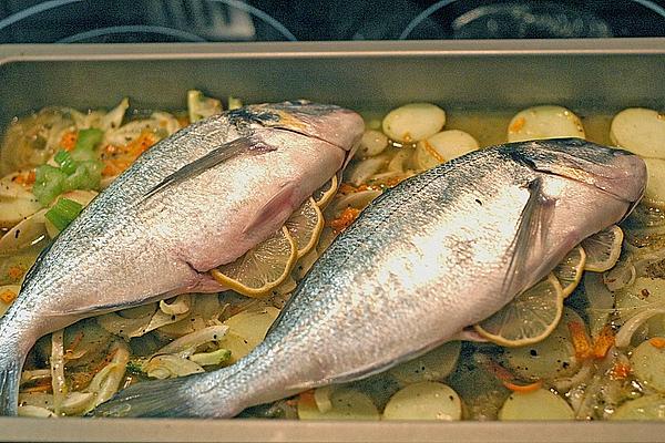 Sea Bream with Potatoes from Oven