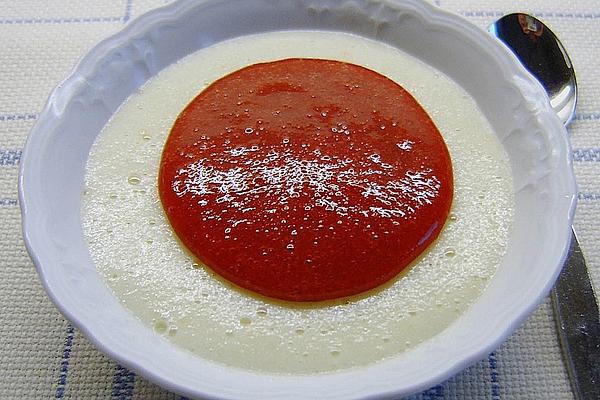 Semolina Porridge with Raspberry Sauce