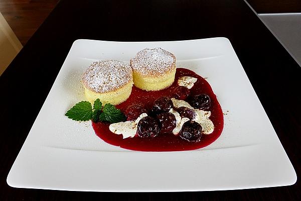 Semolina Soufflé with Cherries