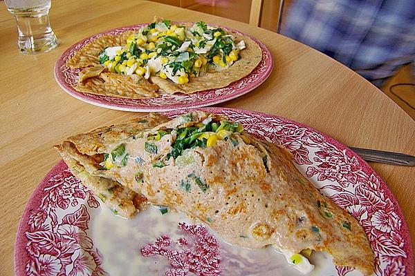 Shallot Pancakes Filled with Goat Cheese