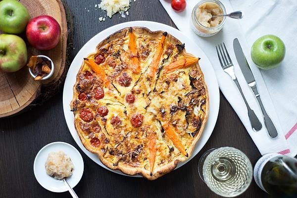 Shallottis Pointed Cabbage Quiche with Onion Confit