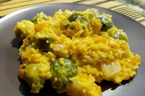 Sharp Brussels Sprouts Rice Pan