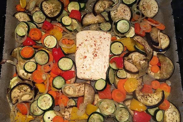 Sheep Cheese and Vegetables from Oven