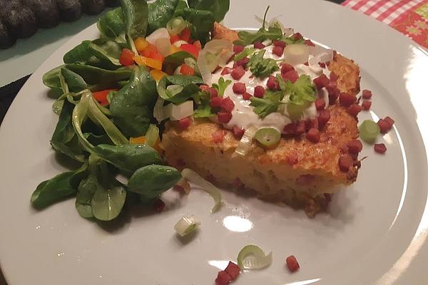 Sheet Potato Pancakes with Diced Ham