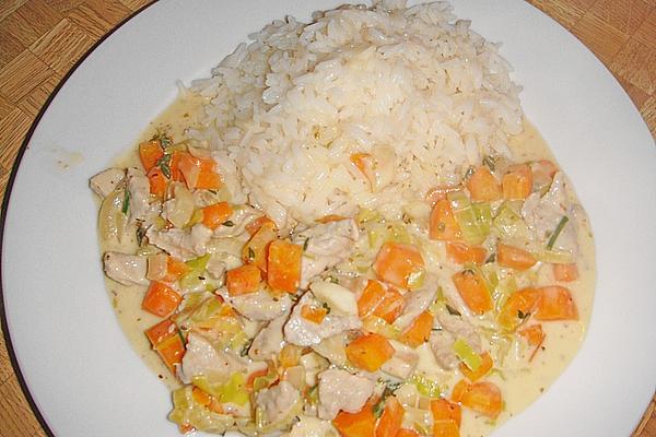 Sliced ​​pork in Herb Mustard Sauce