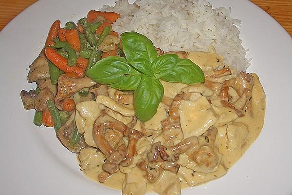 Sliced ​​turkey Breast with Chanterelles