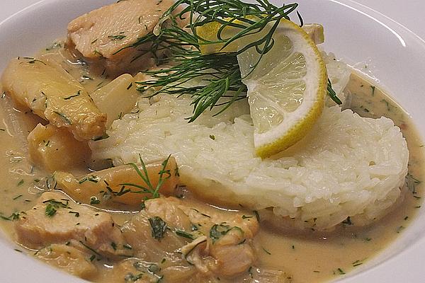 Sliced ​​turkey in Dill-lemon Sauce