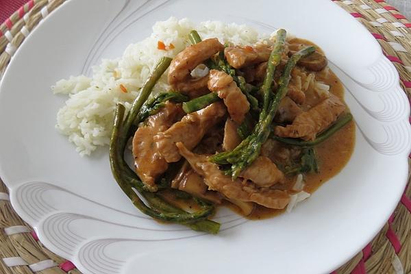 Sliced ​​turkey with Asparagus