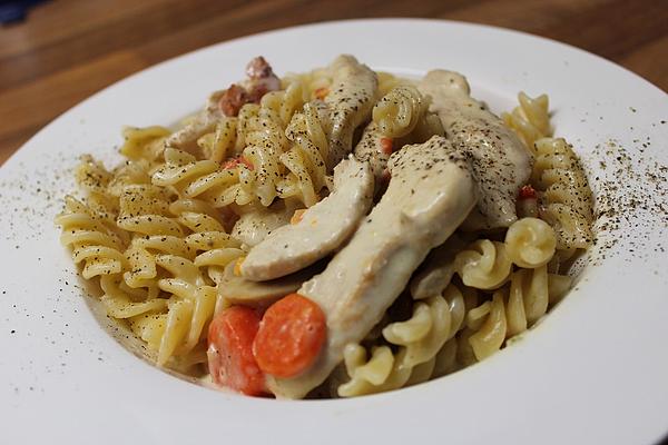 Sliced ​​turkey with Carrots and Mushrooms