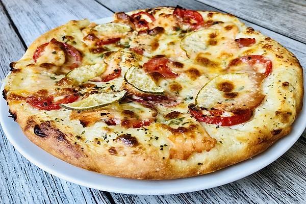 Smoked Salmon – Lime – Pizza with Crème Fraîche and Dill