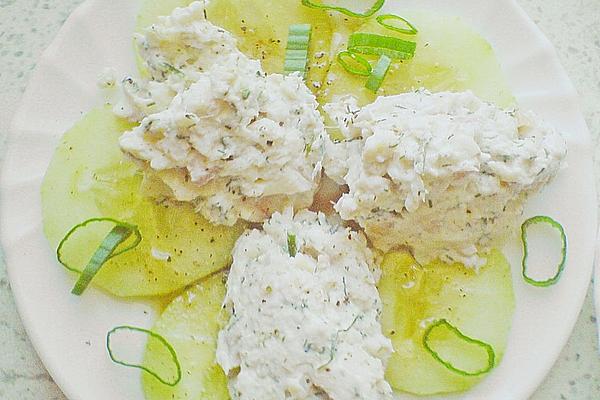 Smoked Trout Tartare on Cucumber Carpaccio